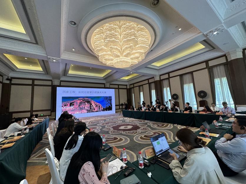5月30日，“共筑文明共同體——博物館國際合作新願景”平行論壇在甘肅敦煌舉行。圖為論壇現場。（中新社記者丁思 攝）