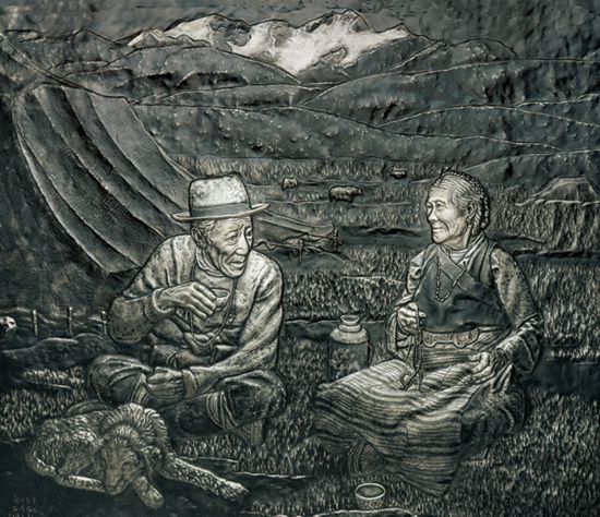 酥油茶飘香的地方（铁板浮雕）.jpg