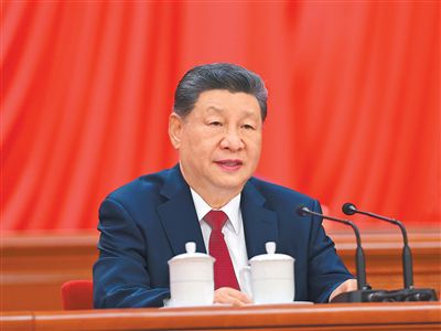 7月1日上午，庆祝中国共产党成立105周年大会在北京人民大会堂隆重举行。中共中央总书记、国家主席、中央军委主席习近平发表重要讲话。 新华社记者 姚大伟摄